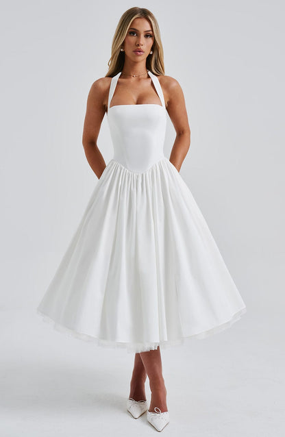 Ivy Women's Midi Dress | Elegant Halter Neckline 4