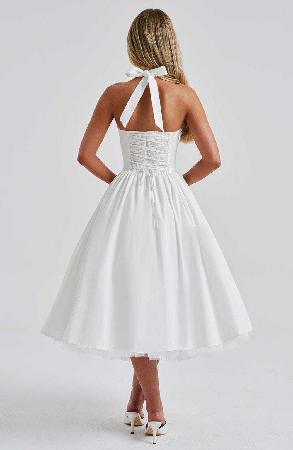 Ivy Women's Midi Dress | Elegant Halter Neckline 7