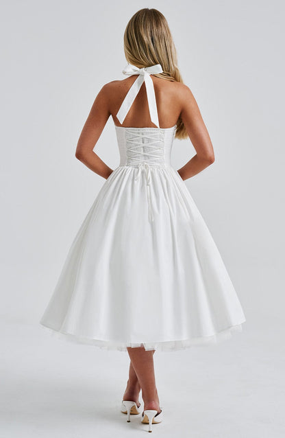 Ivy Women's Midi Dress | Elegant Halter Neckline 7