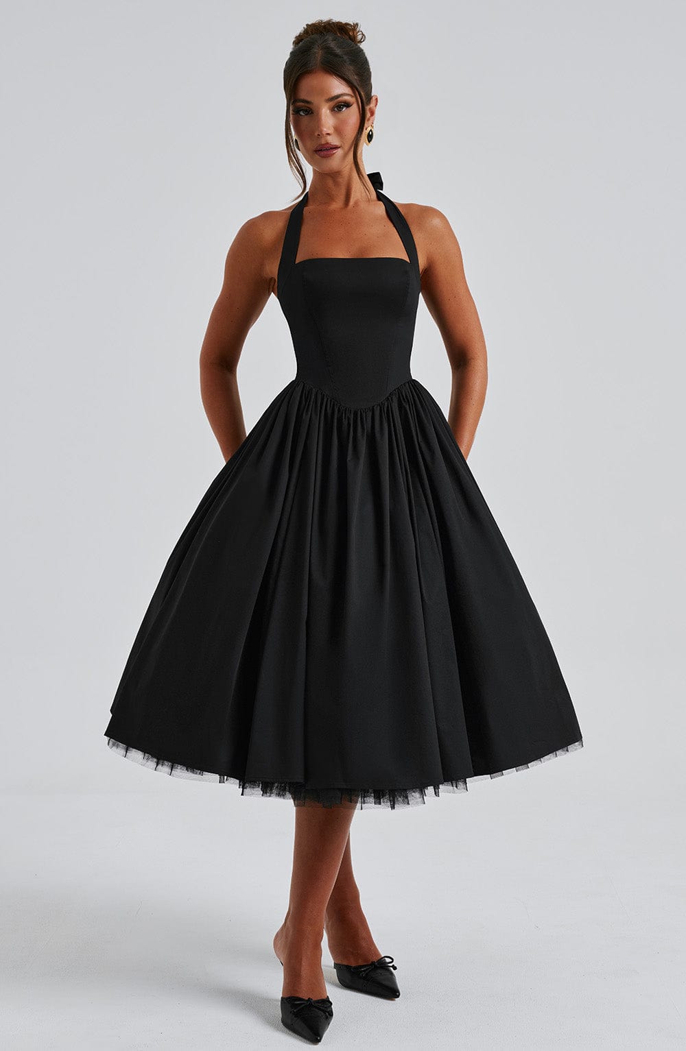 Ivy Women's Midi Dress | Elegant Halter Neckline 8