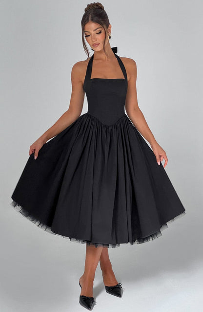 Ivy Women's Midi Dress | Elegant Halter Neckline 9