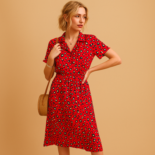 Ivy Women's Midi Dress | Elegant V-Neck, A-Line Style 0
