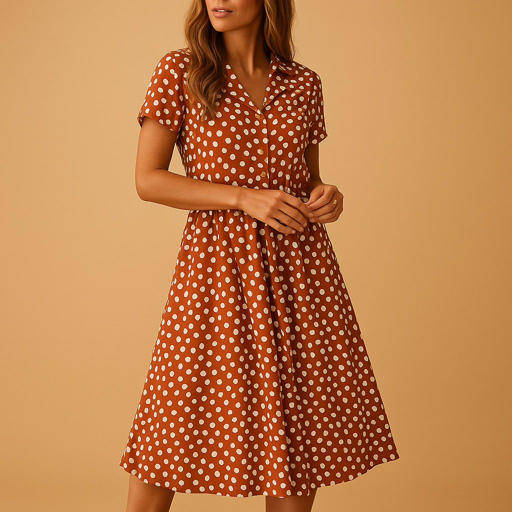 Ivy Women's Midi Dress | Elegant V-Neck, A-Line Style 2