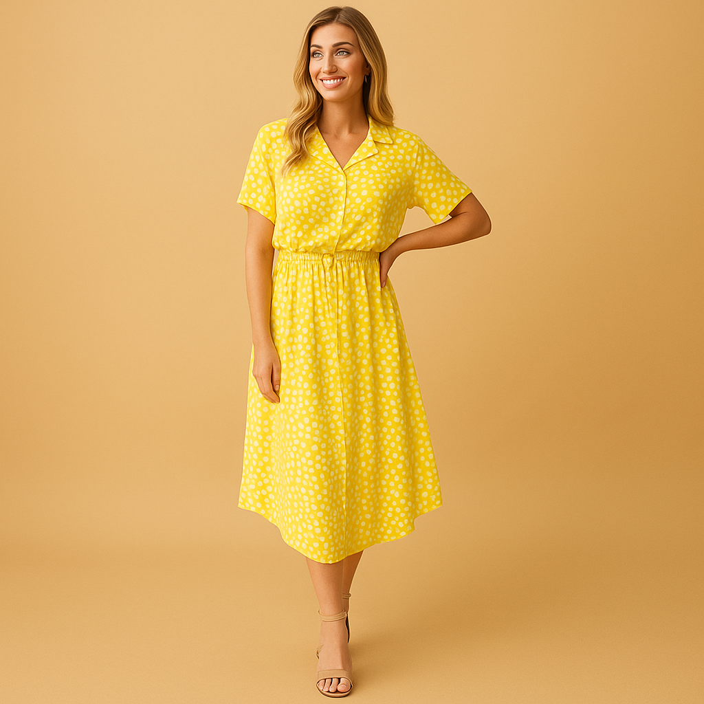 Ivy Women's Midi Dress | Elegant V-Neck, A-Line Style 3