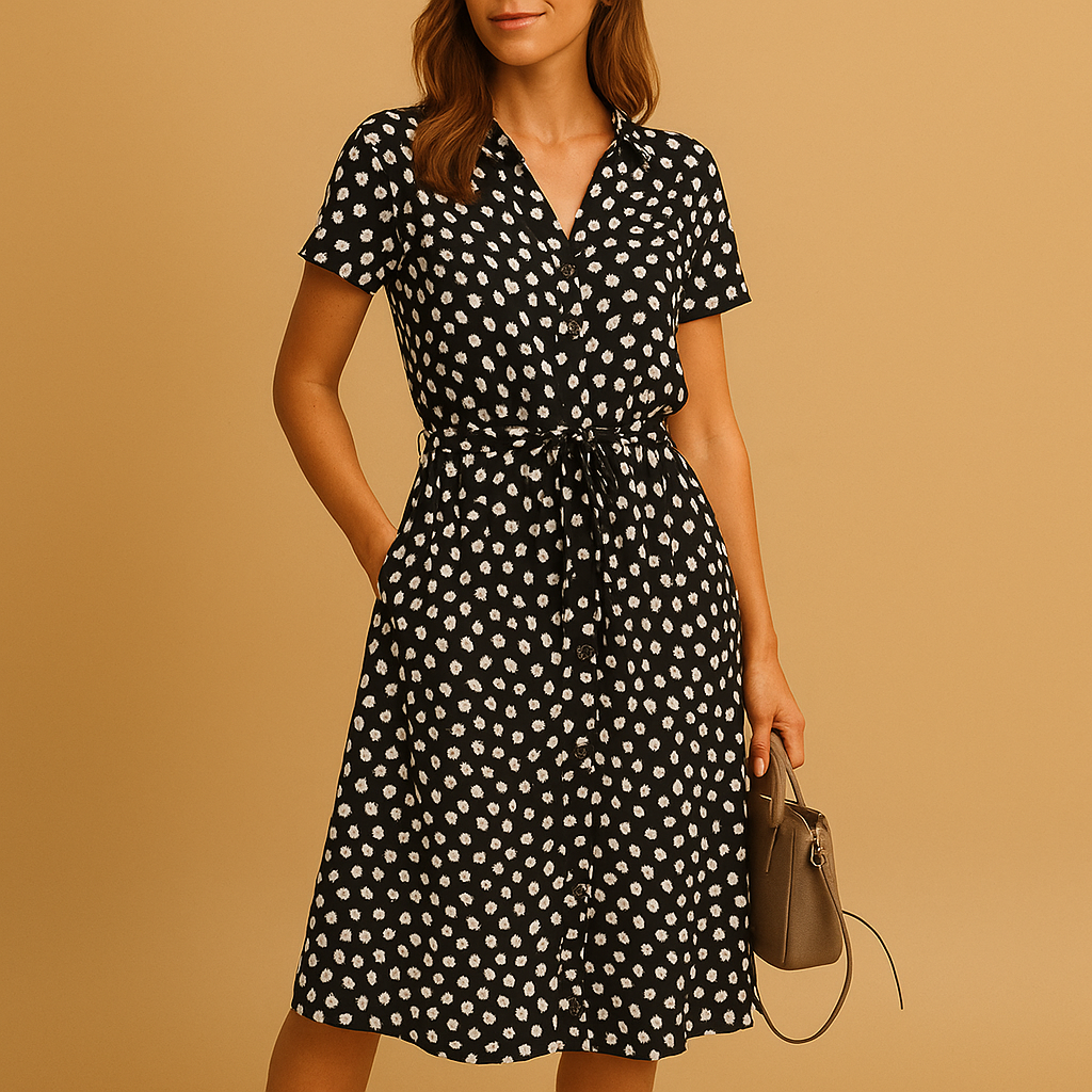 Ivy Women's Midi Dress | Elegant V-Neck, A-Line Style 4