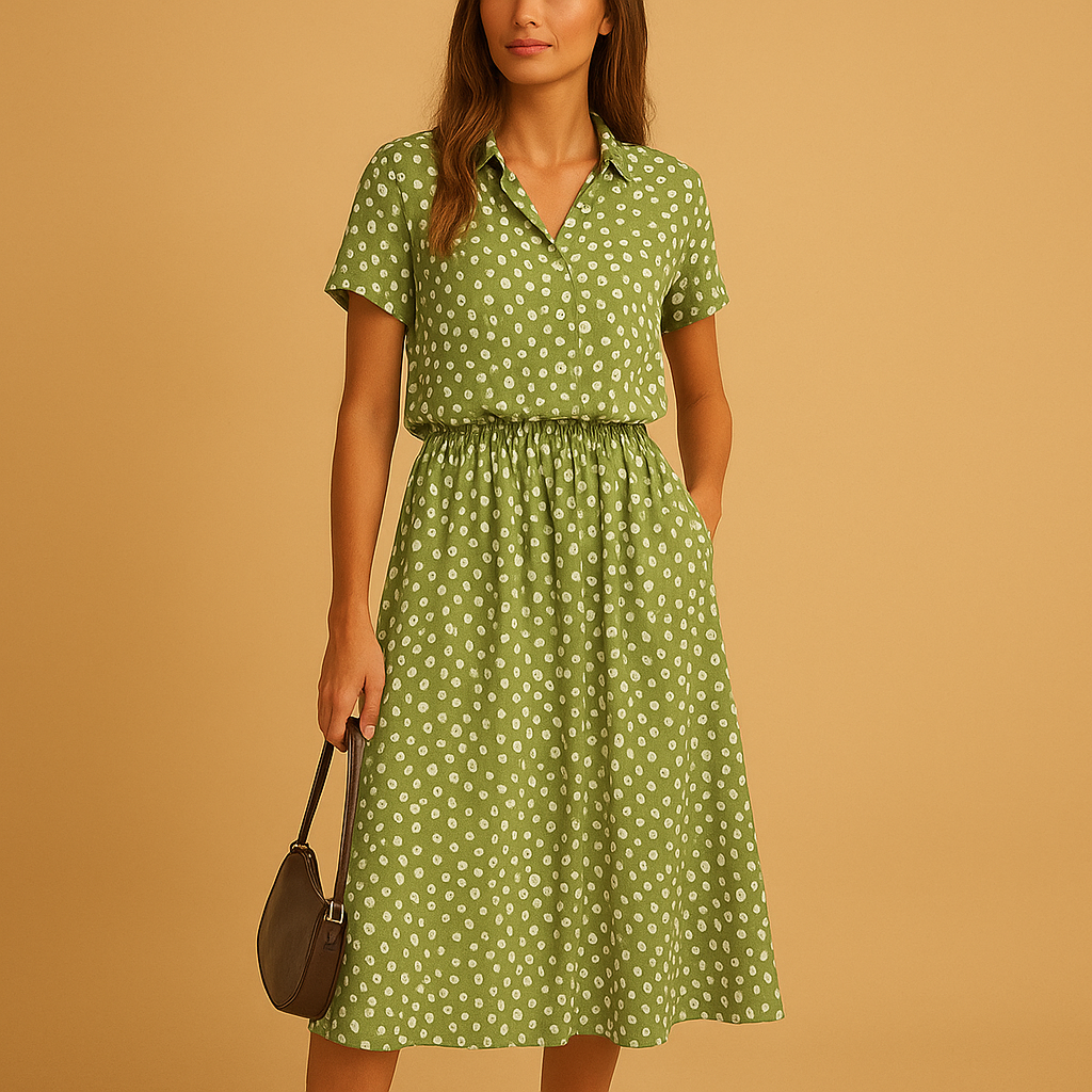 Ivy Women's Midi Dress | Elegant V-Neck, A-Line Style 6