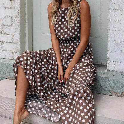 Ivy Women's Summer Dress | Polka Dot Pattern, Sleeveless Casual Style 0