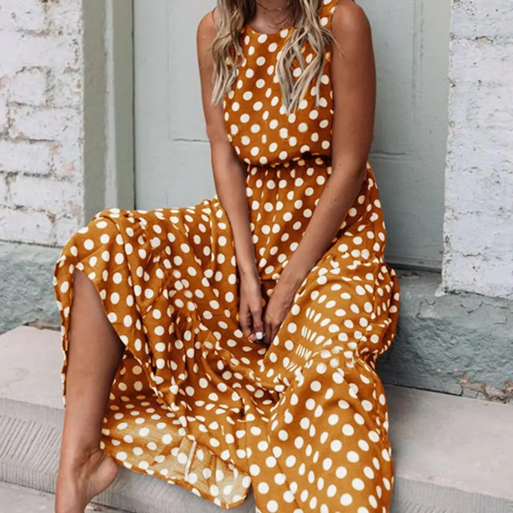 Ivy Women's Summer Dress | Polka Dot Pattern, Sleeveless Casual Style 1