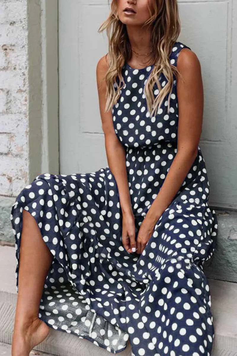 Ivy Women's Summer Dress | Polka Dot Pattern, Sleeveless Casual Style 3