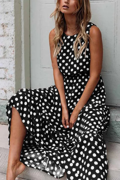 Ivy Women's Summer Dress | Polka Dot Pattern, Sleeveless Casual Style 4