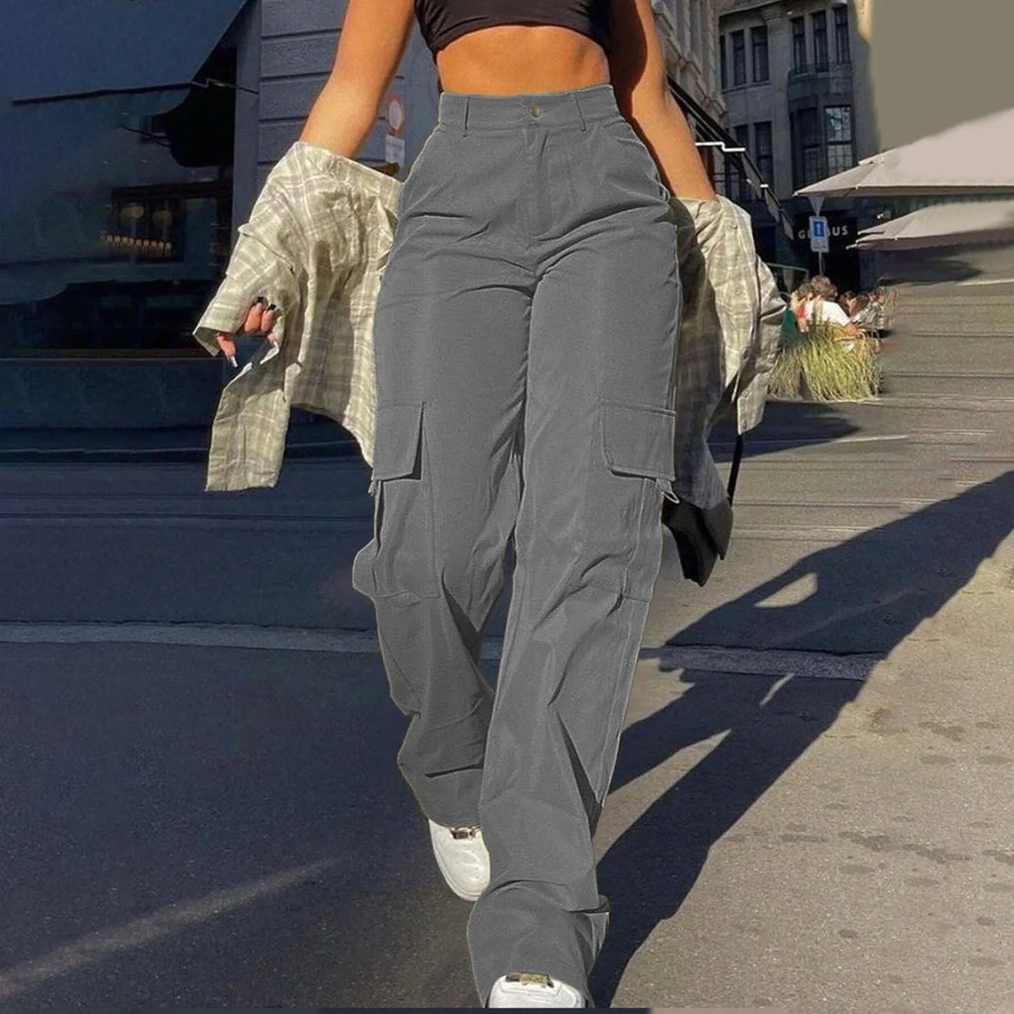 Jade Women's Cargo Trousers | High-Waist, Relaxed Fit 6