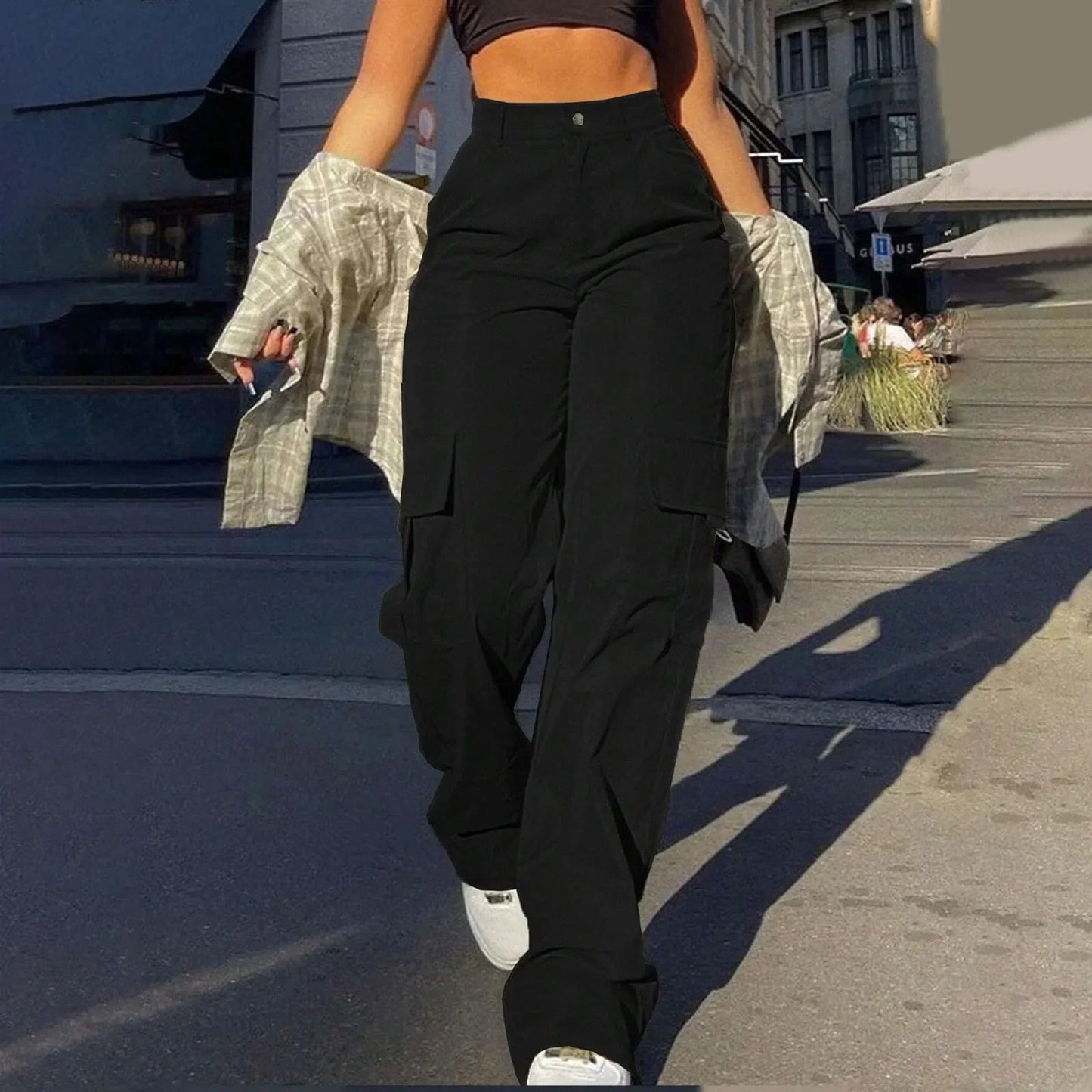Jade Women's Cargo Trousers | High-Waist, Relaxed Fit 8