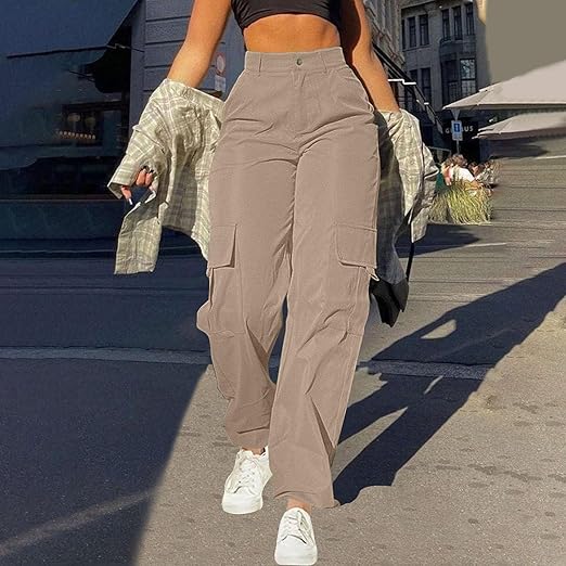 Jade Women's Cargo Trousers | High-Waist, Relaxed Fit 9