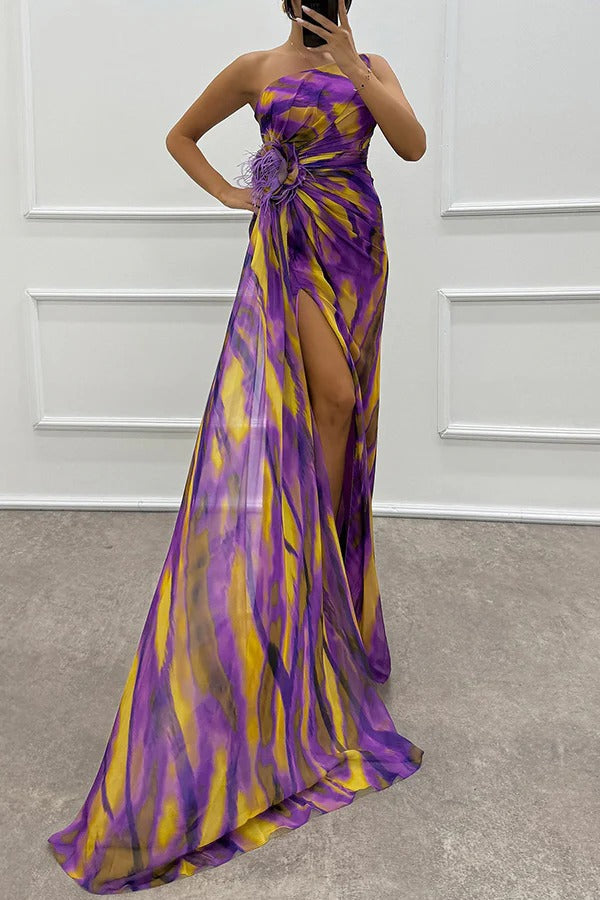 Jade Women's Maxi Dress | One Shoulder Design, Elegant Slit 10