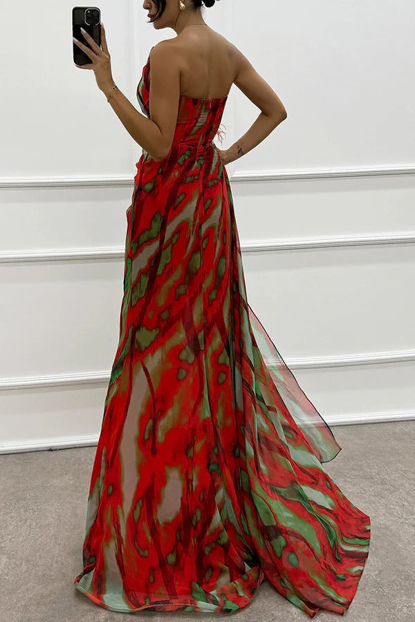Jade Women's Maxi Dress | One Shoulder Design, Elegant Slit 4