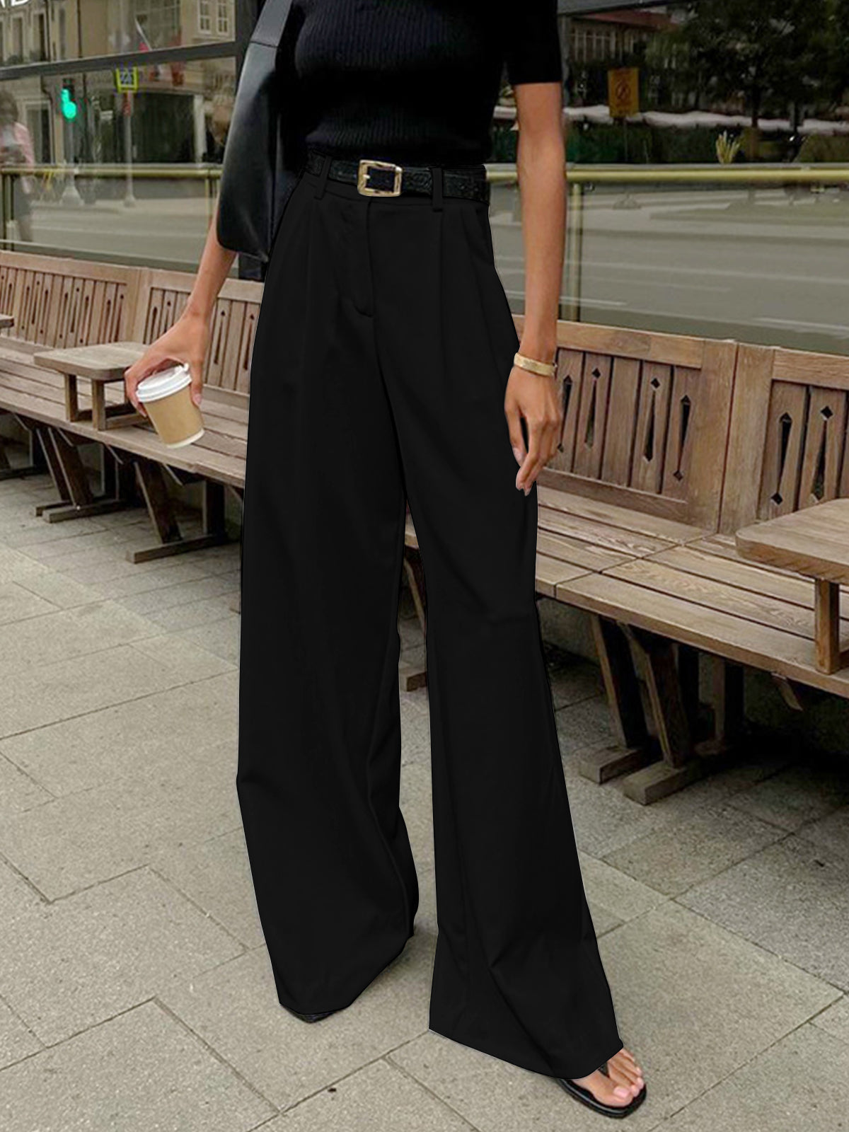 Jade Women's Trousers | Relaxed-Fit Wide Leg Design 1