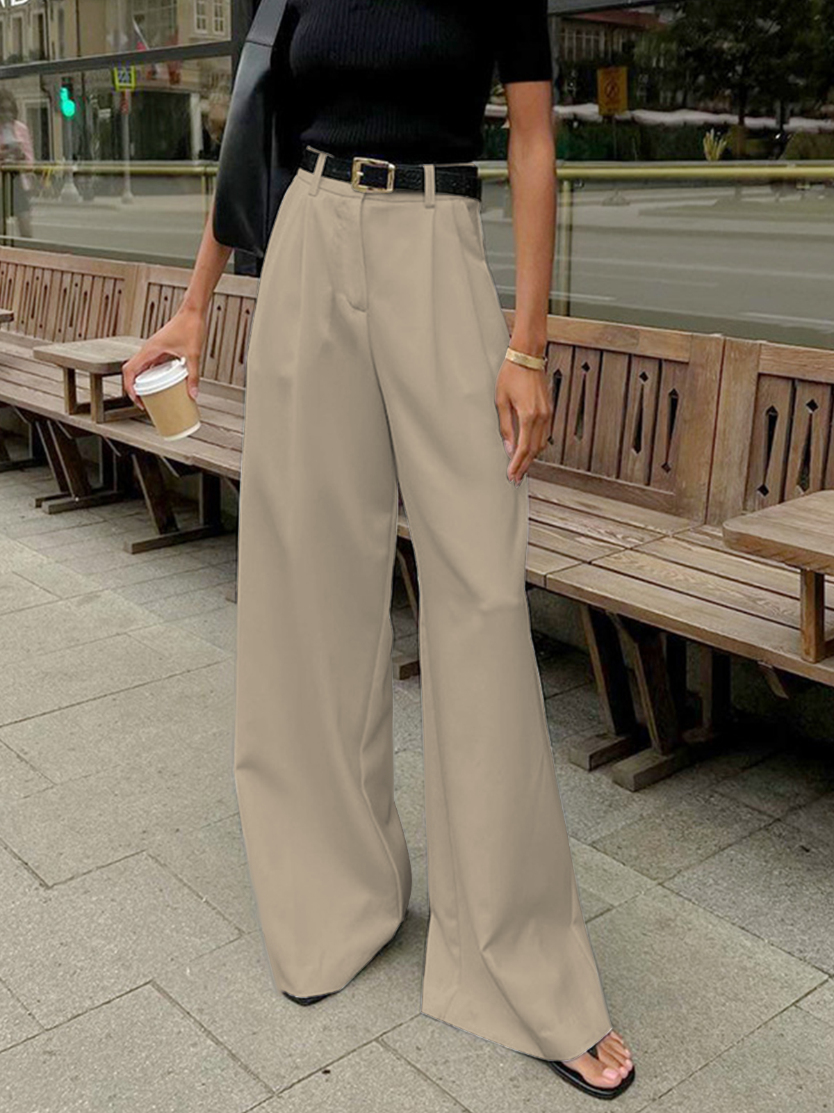 Jade Women's Trousers | Relaxed-Fit Wide Leg Design 4