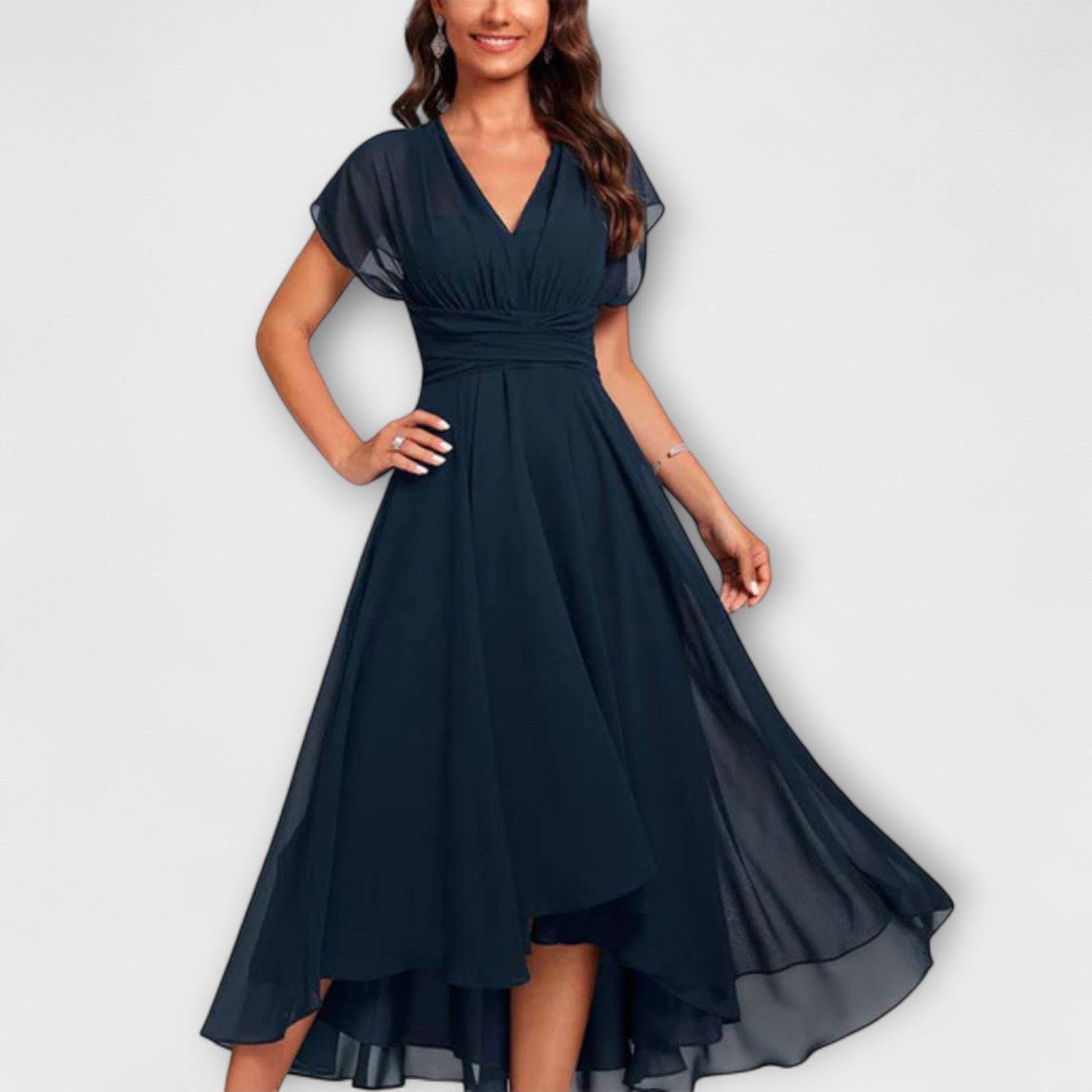 Jasmine Women's Summer Dress | Flattering A-Line, Elegant V-Neck 0