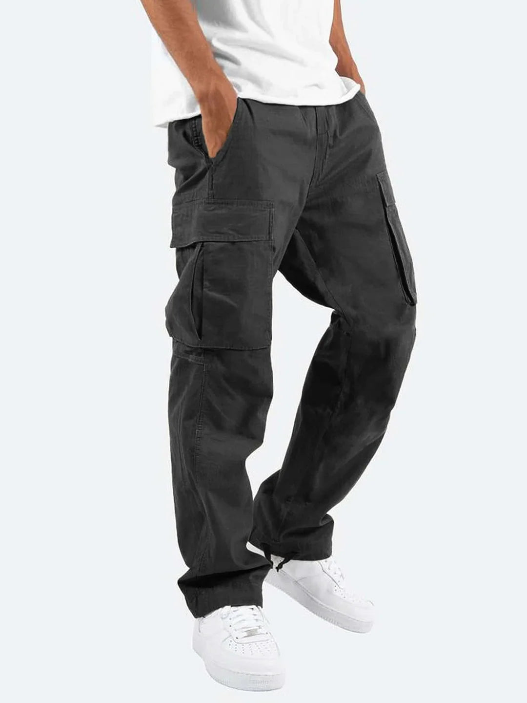 Jasper Men's Cargo Pants | Relaxed Fit, Black with Side Pockets 0