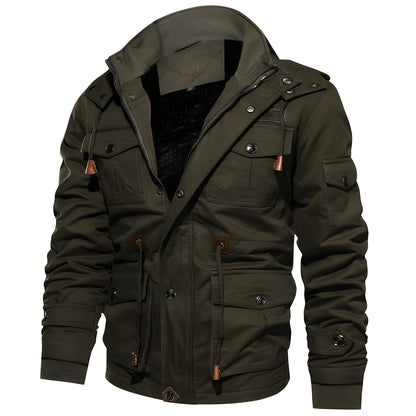 Jay Men's Military Jacket | Warm Fleece-Lined, Multiple Pockets 1
