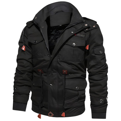 Jay Men's Military Jacket | Warm Fleece-Lined, Multiple Pockets 5