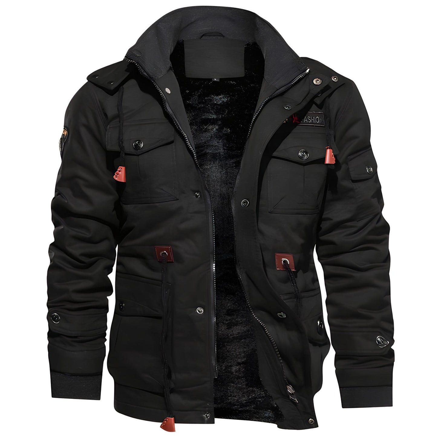 Jay Men's Military Jacket | Warm Fleece-Lined, Multiple Pockets 9