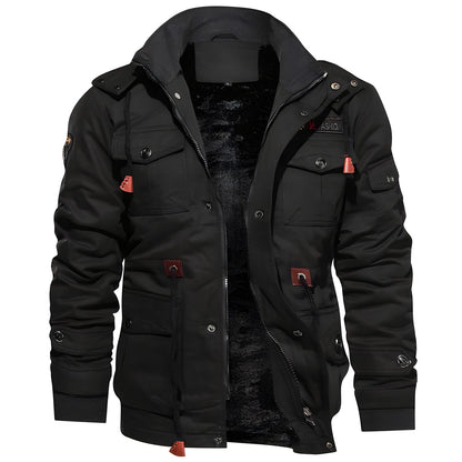 Jay Men's Military Jacket | Warm Fleece-Lined, Multiple Pockets 9