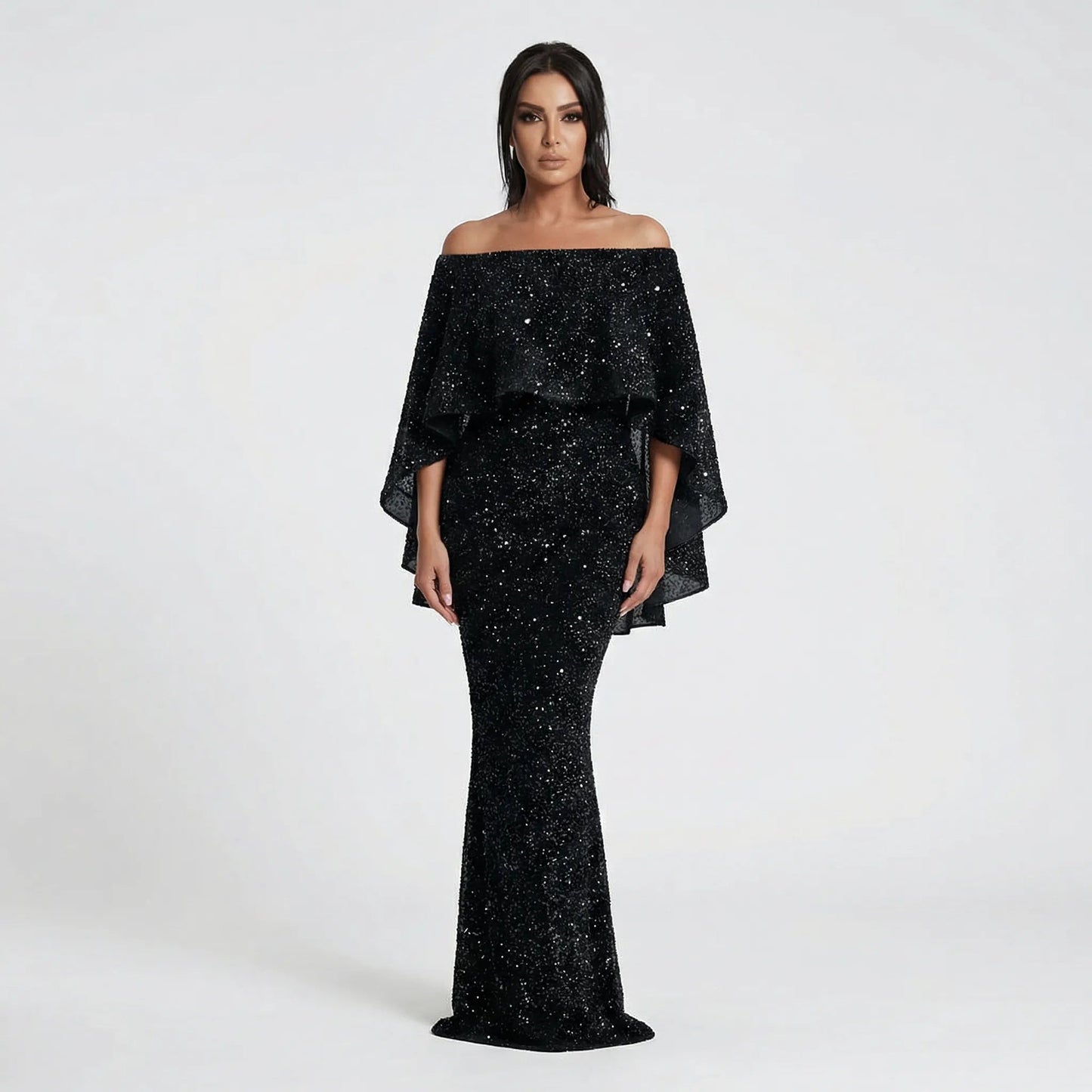 Jolie Women's Black Maxi Dress | Off-the-Shoulder A-Line, Plus Size Available 0