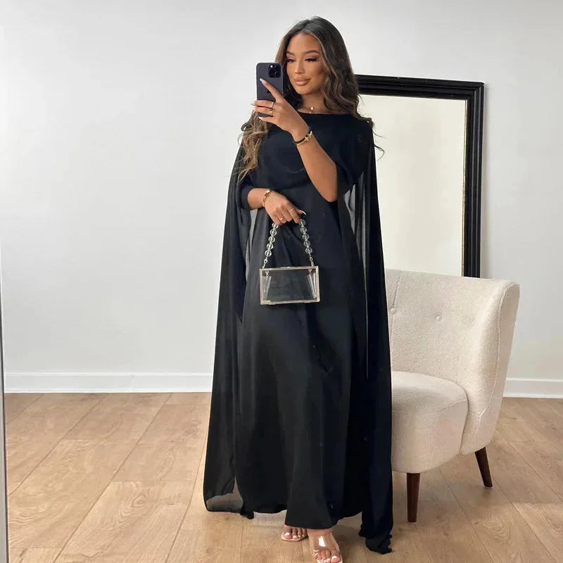 Kaitlyn Women's Maxi Dress | Elegant Cape Detail for Formal Events 2