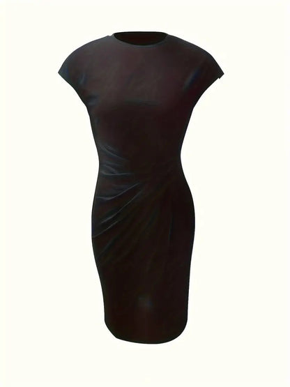 Kara Women's Bodycon Dress | Elegant Black Short Sleeve, Flattering Fit 2