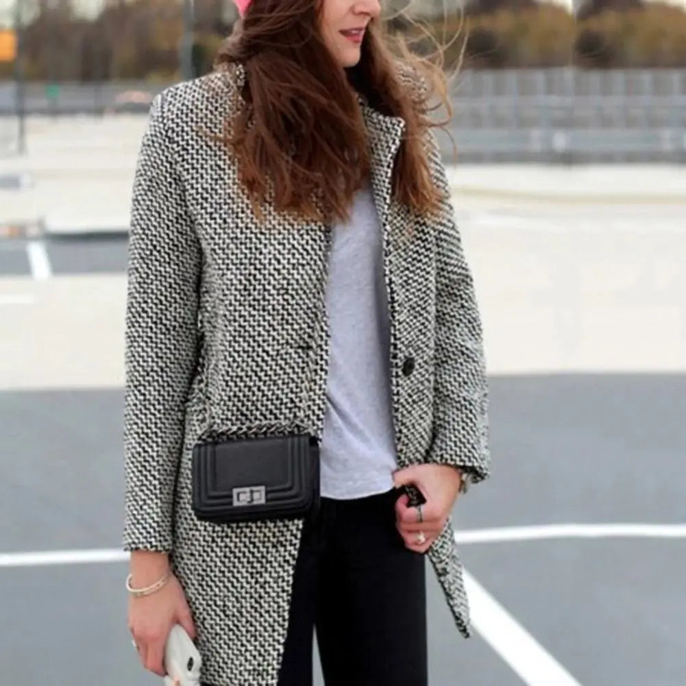 Kara Women's Coat | Houndstooth Pattern, Tailored Fit 1
