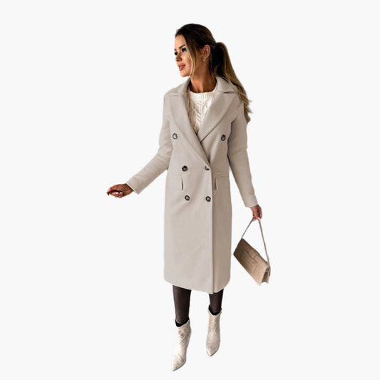 Kara Women's Double Breasted Coat | Premium Fabric, Timeless Elegance 1