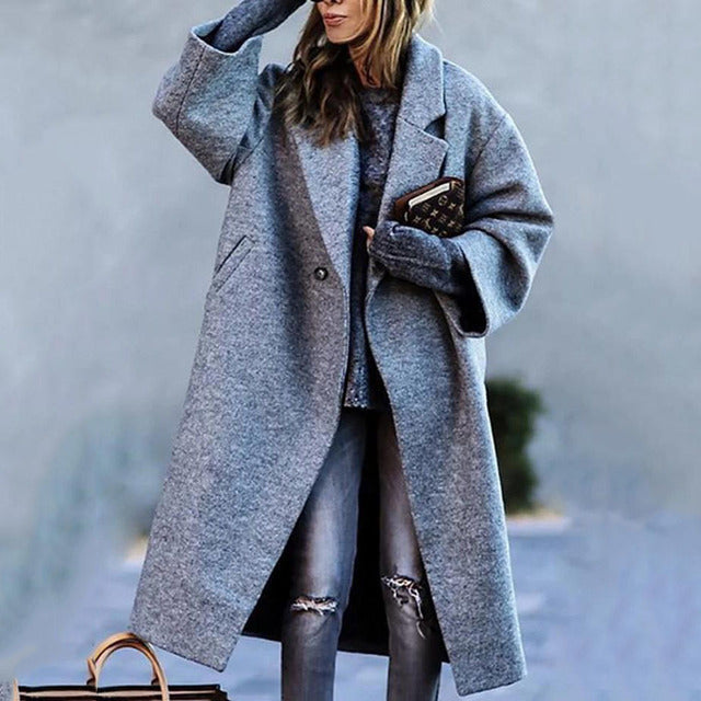 Kara Women's Long Trench Coat | Cozy Warmth, Modern Style 2