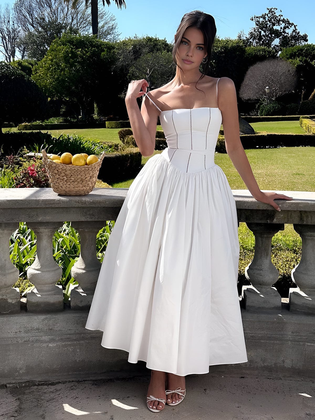 Kara Women's Midi Dress | Corset-Inspired, Formal Summer Dress 2