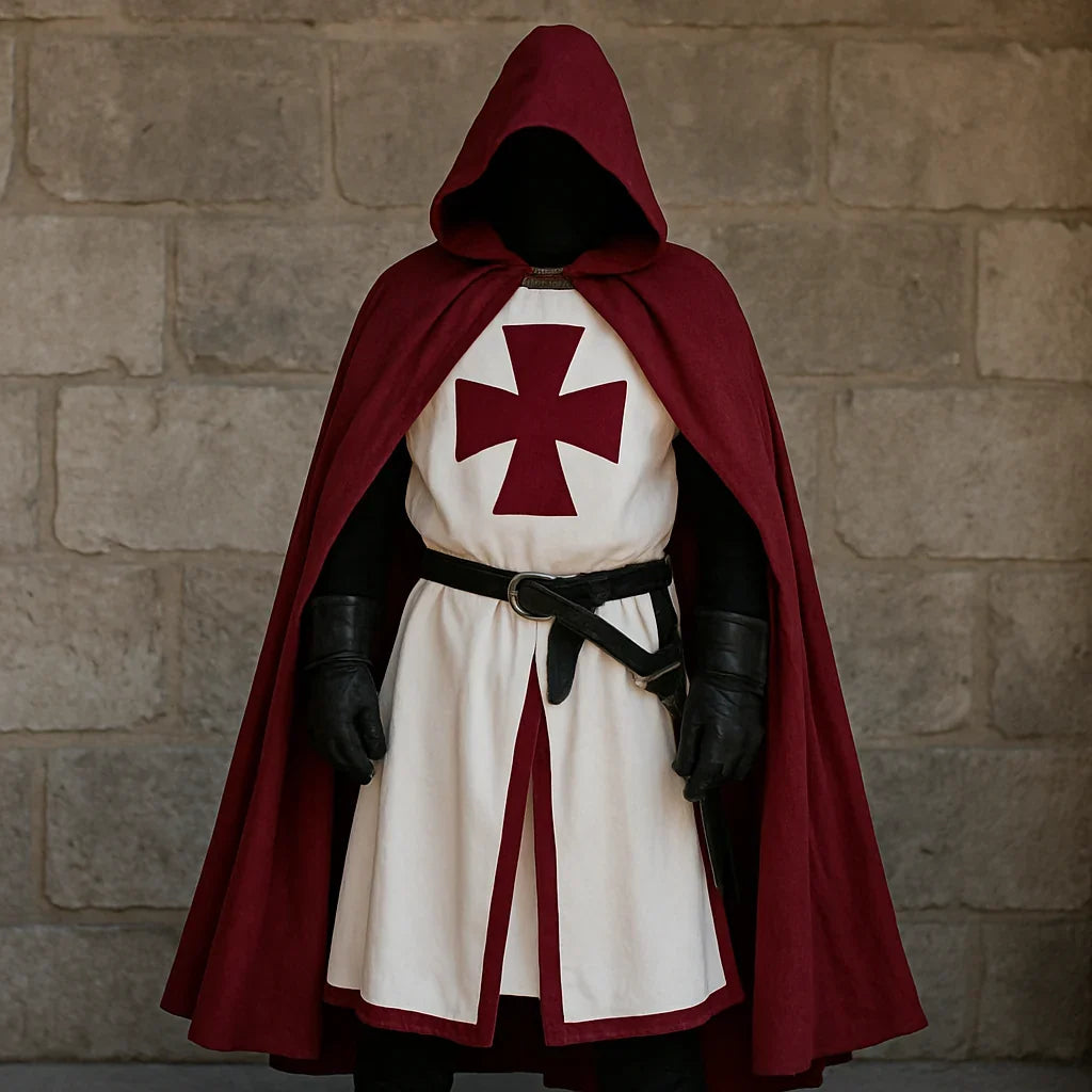 Kellan Men's Tunic | Polycotton Red Templar Design 1
