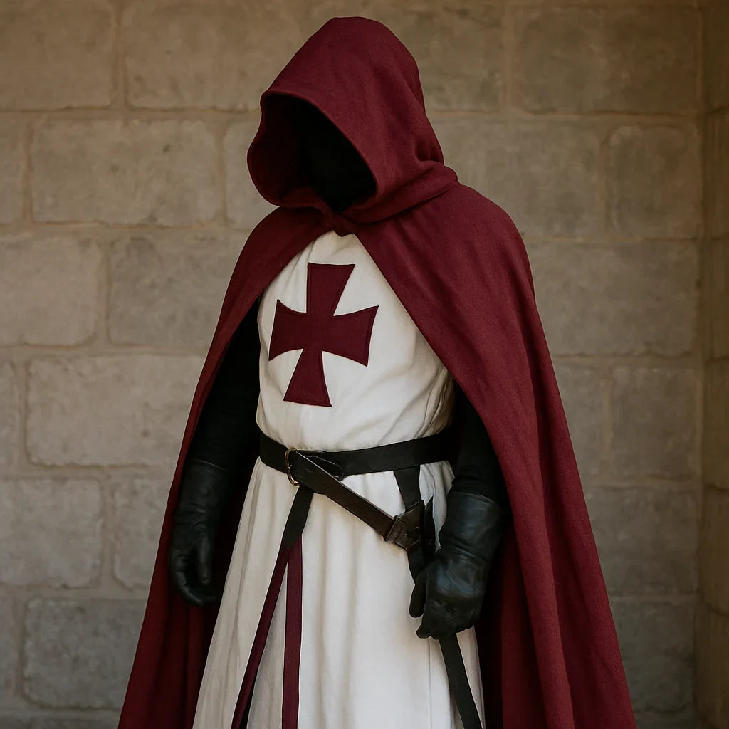 Kellan Men's Tunic | Polycotton Red Templar Design 2