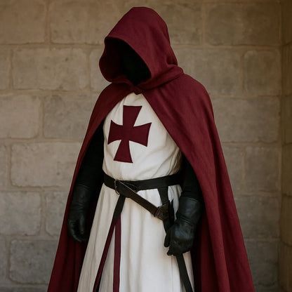 Kellan Men's Tunic | Polycotton Red Templar Design 2