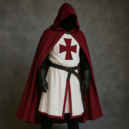 Kellan Men's Tunic | Polycotton Red Templar Design 3