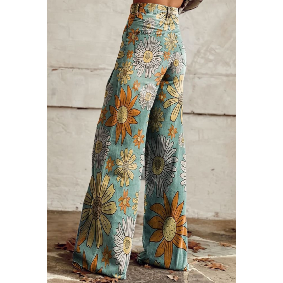 Kendra Women's Wide Leg Pants | Floral Print, Casual Style 1