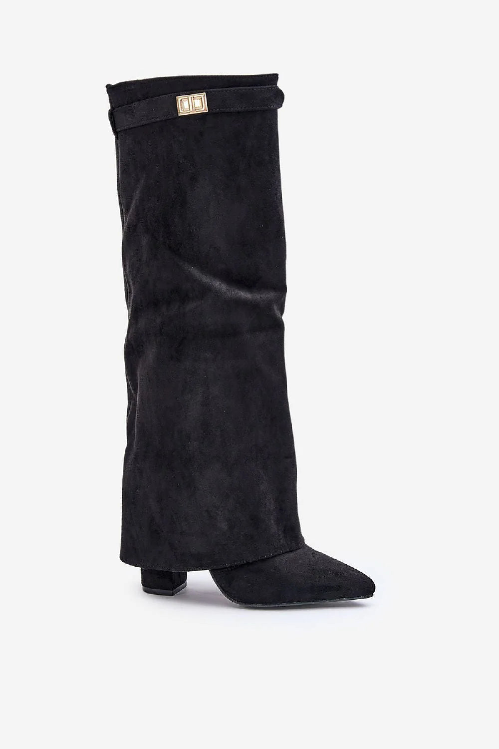 Kiara Women's Black Knee High Boots | Suede, Block Heel 2