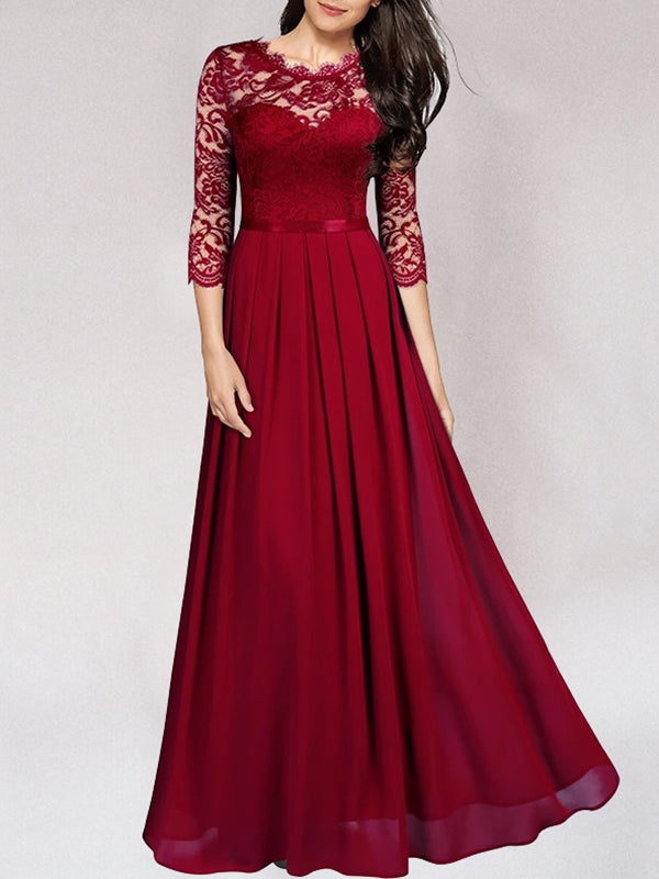 Lara Elegant Bridesmaid Dress | Flowing Lace, Long Sleeve 0