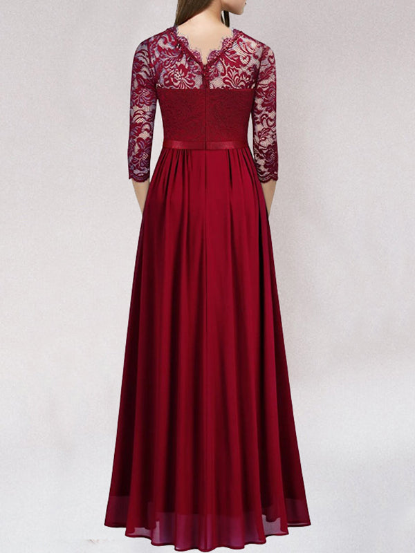 Lara Elegant Bridesmaid Dress | Flowing Lace, Long Sleeve 1