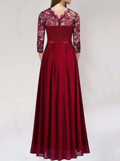 Lara Elegant Bridesmaid Dress | Flowing Lace, Long Sleeve 1