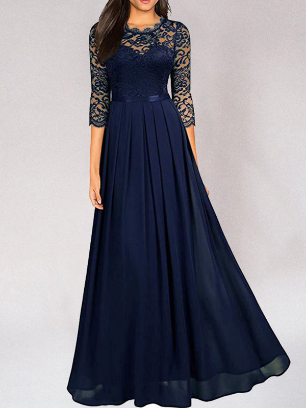 Lara Elegant Bridesmaid Dress | Flowing Lace, Long Sleeve 4