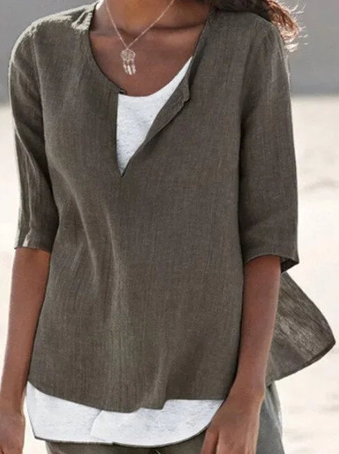 Lara Women's Blouse | Layered Design, Chic Summer Top 0