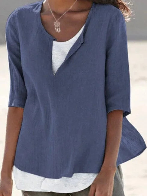 Lara Women's Blouse | Layered Design, Chic Summer Top 3