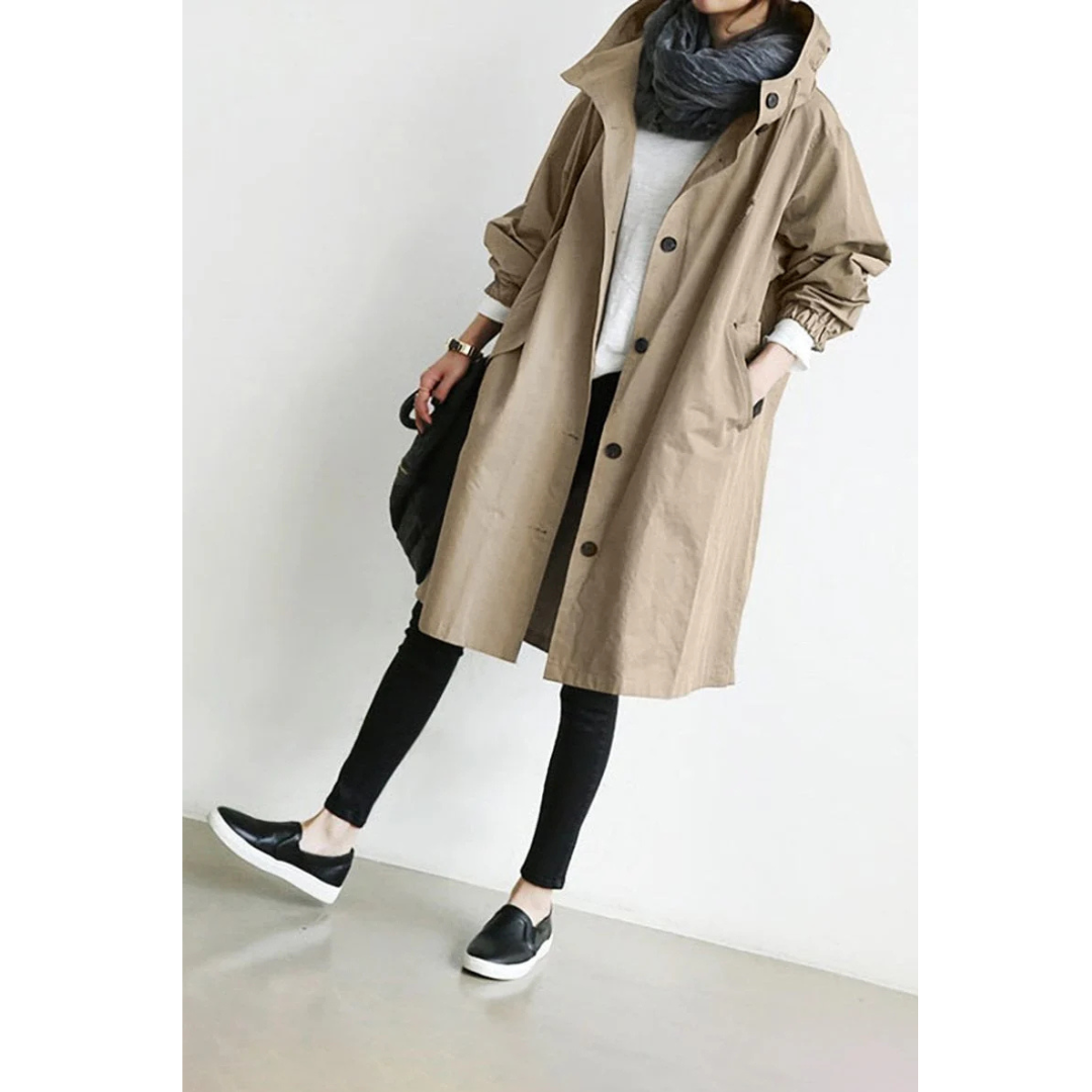 Lara Women's Long Trench Coat | Classic Design for Winter 7