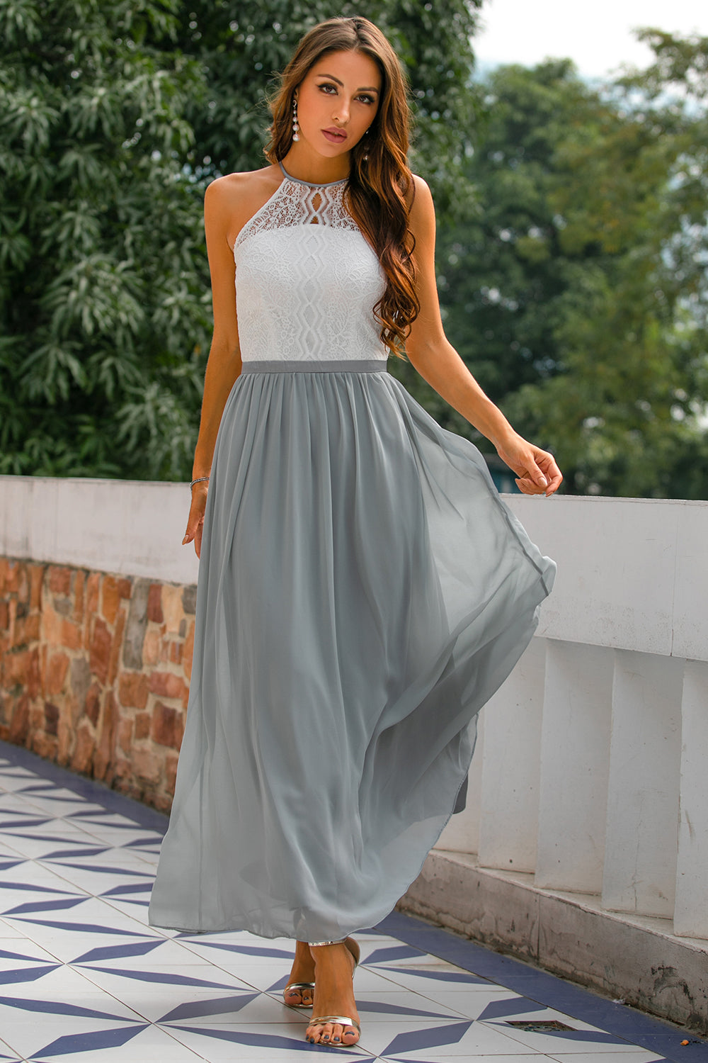 Lara Women's Maxi Dress | Elegant Halter Neck Design 0
