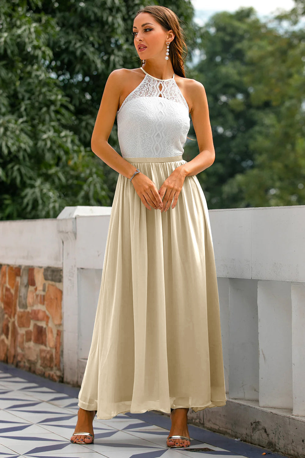 Lara Women's Maxi Dress | Elegant Halter Neck Design 7