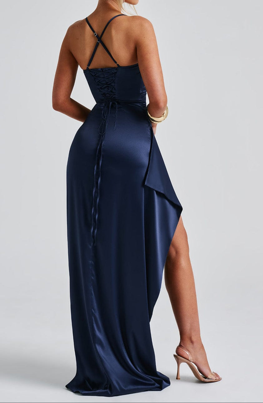 Lara Women's Maxi Dress | Elegant Strappy High Slit Design for Summer Events 1